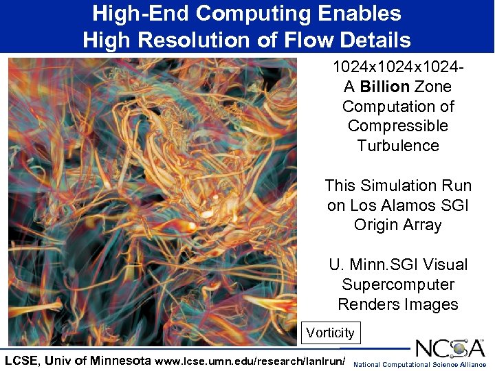 High-End Computing Enables High Resolution of Flow Details 1024 x 1024 A Billion Zone
