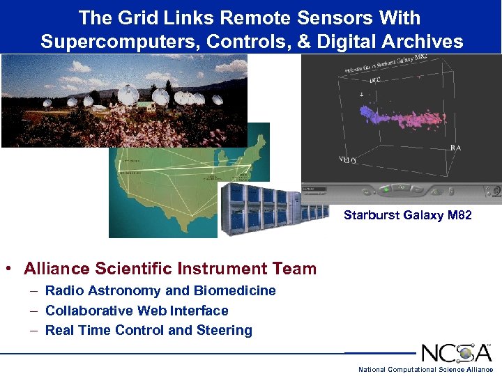 The Grid Links Remote Sensors With Supercomputers, Controls, & Digital Archives Starburst Galaxy M