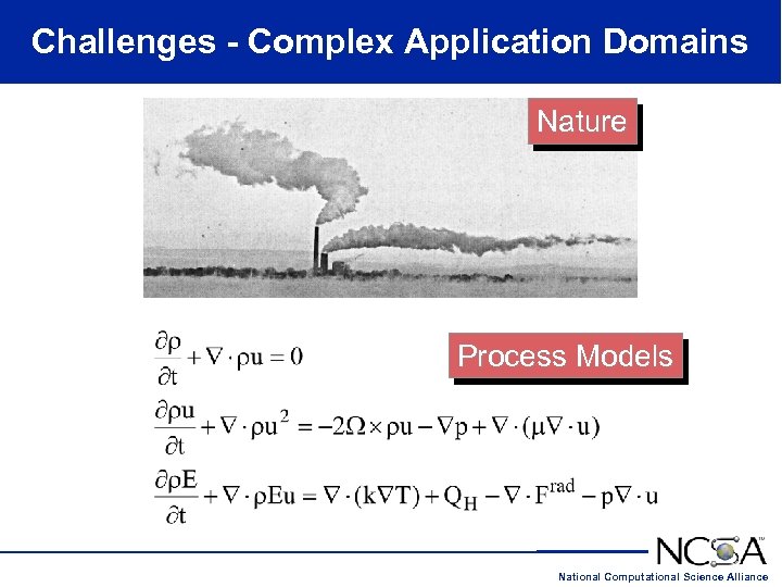 Challenges - Complex Application Domains Nature Process Models National Computational Science Alliance 