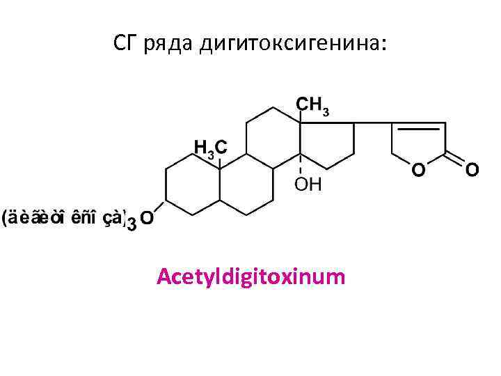 СГ ряда дигитоксигенина: Acetyldigitoxinum 