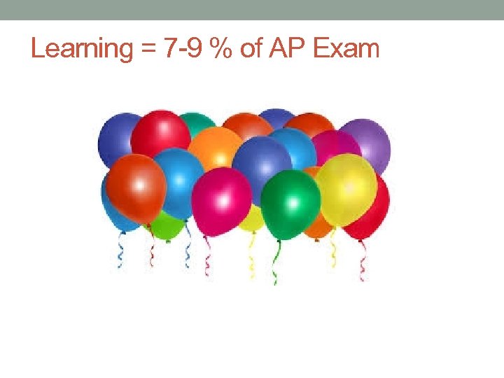 Learning = 7 -9 % of AP Exam 