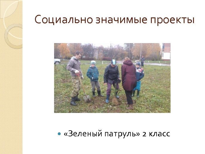 Социально значимые проекты «Зеленый патруль» 2 класс 