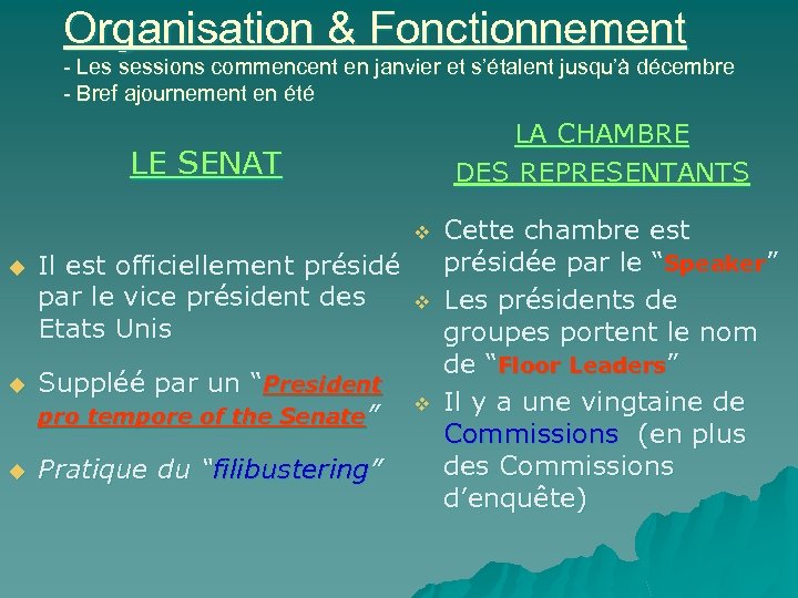 Organisation & Fonctionnement - Les sessions commencent en janvier et s’étalent jusqu’à décembre -