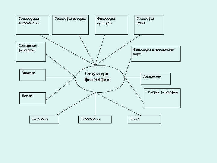 Философская антропология Философия истории Философия культуры Социальная философия Эстетика Философия права Философия и методология