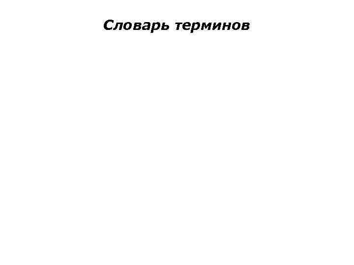 Словарь терминов 