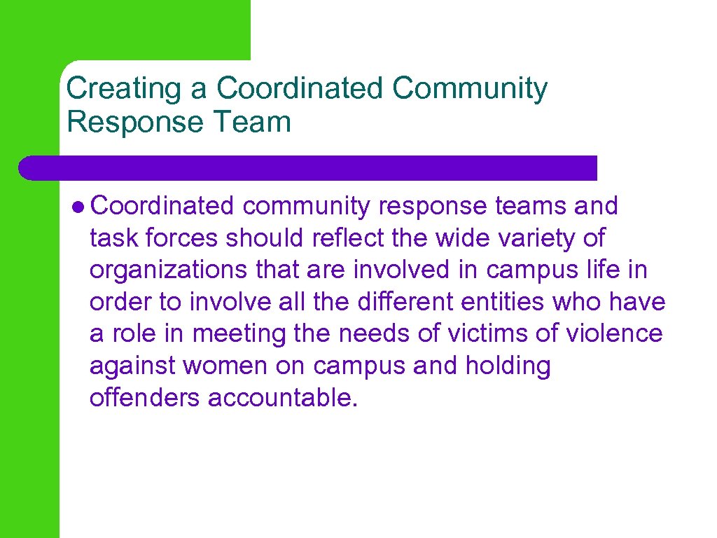 Creating a Coordinated Community Response Team l Coordinated community response teams and task forces