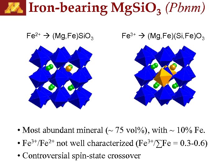 Iron-bearing Mg. Si. O 3 (Pbnm) Fe 2+ (Mg, Fe)Si. O 3 Fe 3+