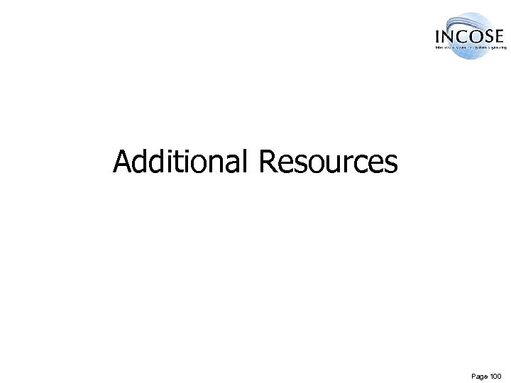 Additional Resources Page 100 