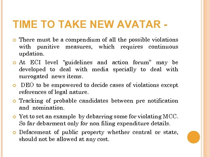 TIME TO TAKE NEW AVATAR There must be a compendium of all the possible