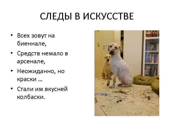 СЛЕДЫ В ИСКУССТВЕ • Всех зовут на биеннале, • Средств немало в арсенале, •