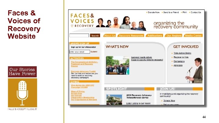 Faces & Voices of Recovery Website 44 