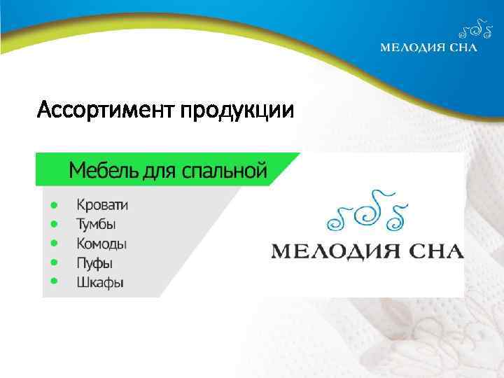 Ассортимент продукции 