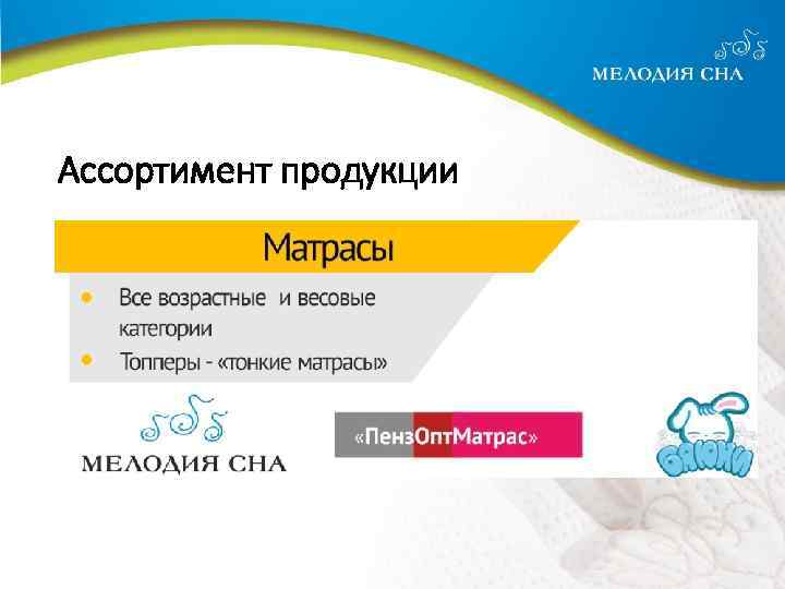 Ассортимент продукции 