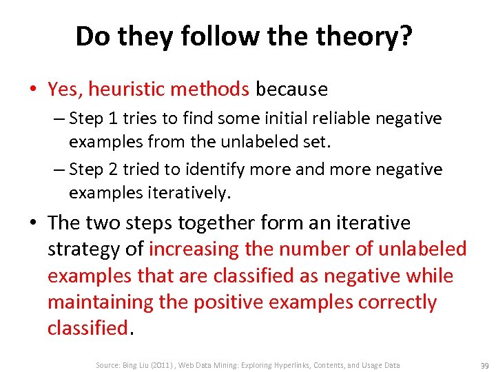 Do they follow theory? • Yes, heuristic methods because – Step 1 tries to