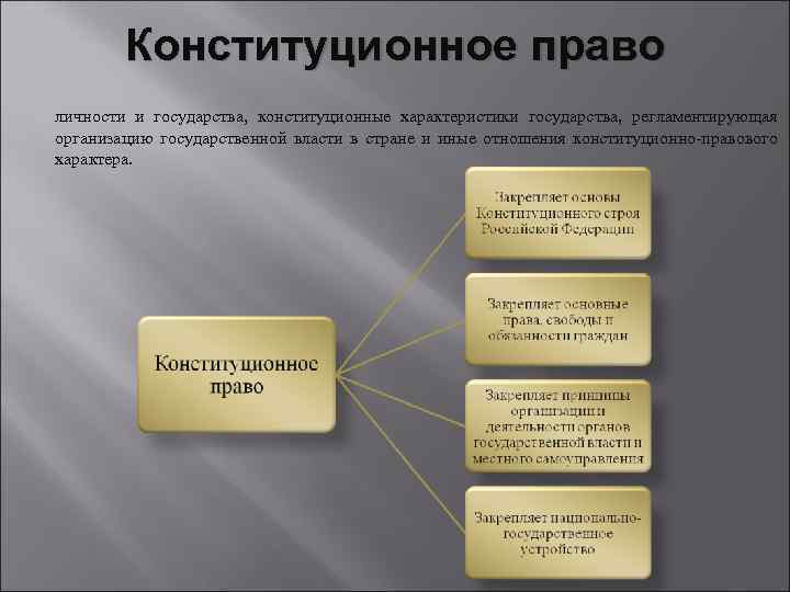 Конституционное право личности и государства, конституционные характеристики государства, регламентирующая организацию государственной власти в стране