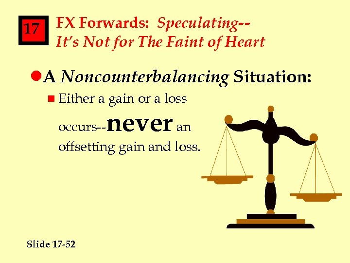 17 FX Forwards: Speculating-It’s Not for The Faint of Heart l. A Noncounterbalancing Situation:
