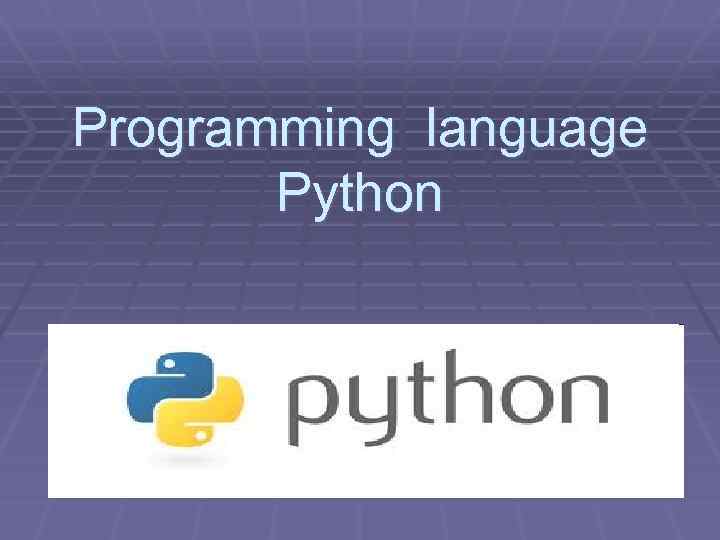 Programming language Python 