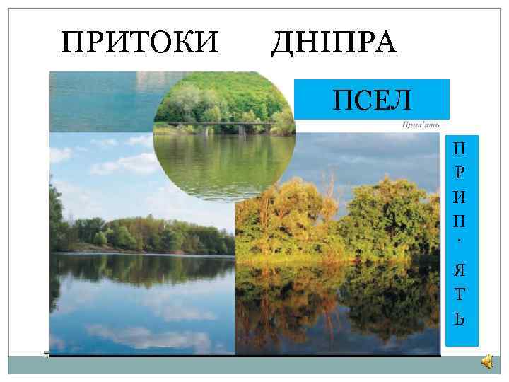 ПРИТОКИ ДНІПРА ПСЕЛ П Р И П ’ Я Т Ь 