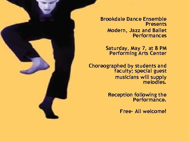 Brookdale Dance Ensemble Presents Modern, Jazz and Ballet Performances Saturday, May 7, at 8