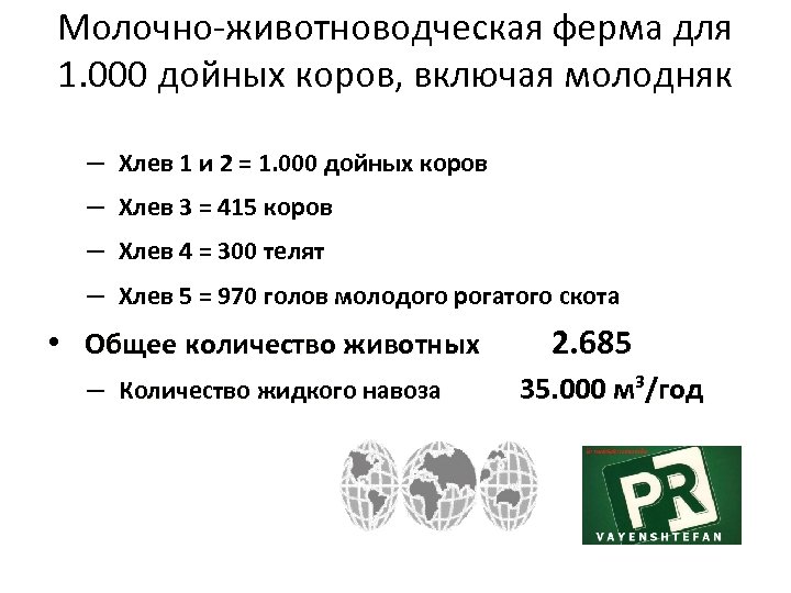Молочно-животноводческая ферма для 1. 000 дойных коров, включая молодняк – Хлев 1 и 2