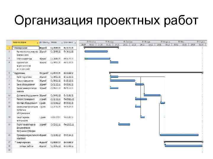 Организация проектных работ 