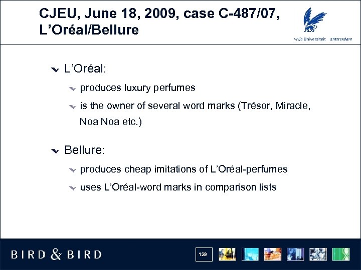 CJEU, June 18, 2009, case C-487/07, L’Oréal/Bellure L’Oréal: produces luxury perfumes is the owner