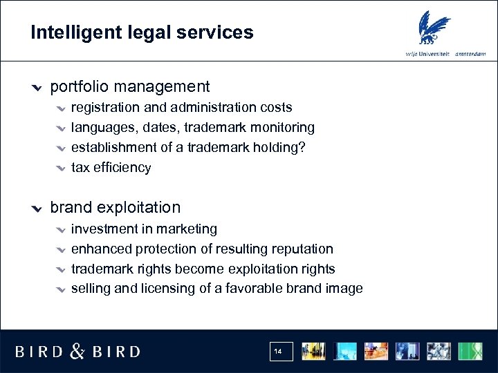 Intelligent legal services portfolio management registration and administration costs languages, dates, trademark monitoring establishment