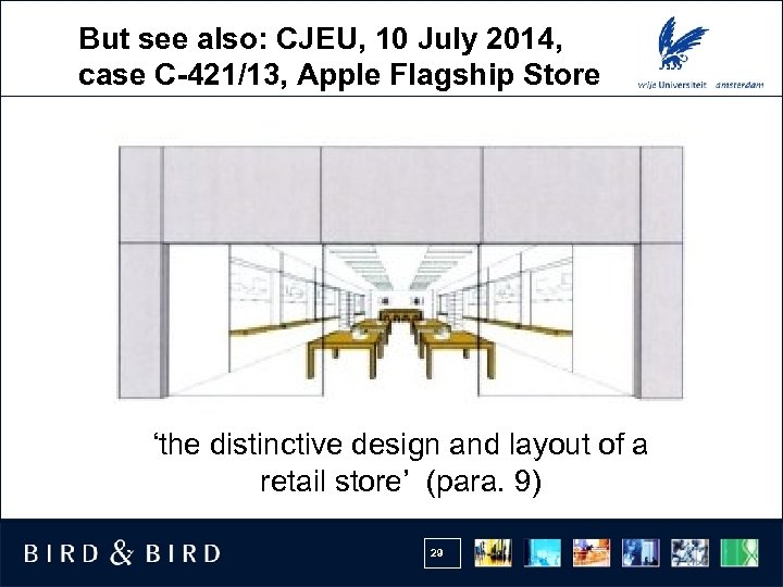 But see also: CJEU, 10 July 2014, case C-421/13, Apple Flagship Store ‘the distinctive