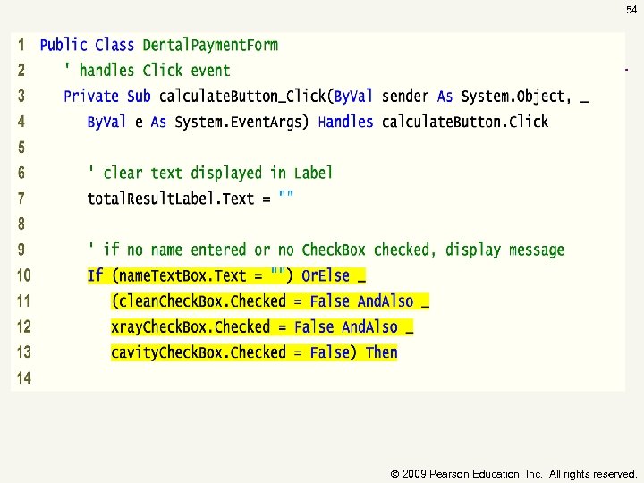54 2009 Pearson Education, Inc. All rights reserved. 