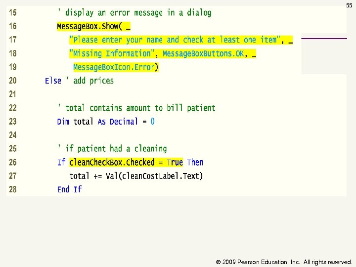 55 2009 Pearson Education, Inc. All rights reserved. 