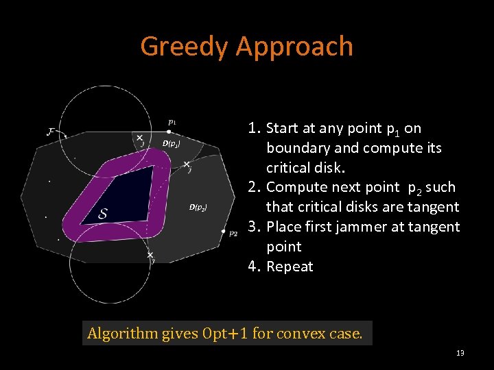 Greedy Approach D(p 1) D(p 2) 1. Start at any point p 1 on