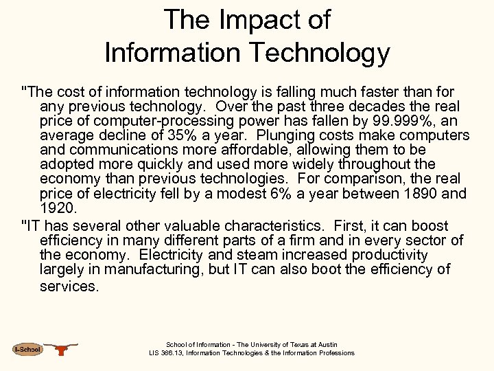 The Impact of Information Technology 