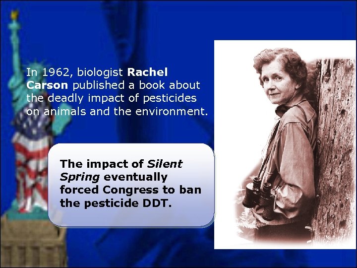 In 1962, biologist Rachel Carson published a book about the deadly impact of pesticides