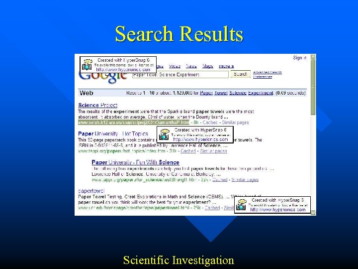 Search Results Scientific Investigation 