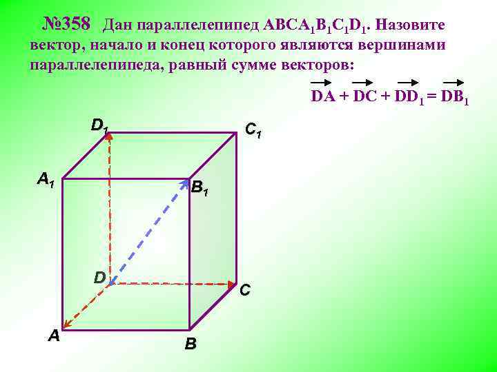 На рисунке 104 изображен параллелепипед abcda1b1c1d1 назовите вектор начало и конец которого
