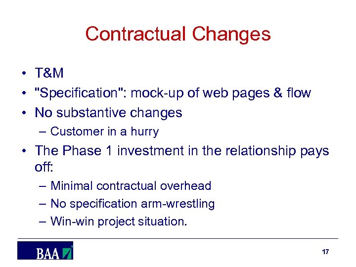 Contractual Changes • T&M • 