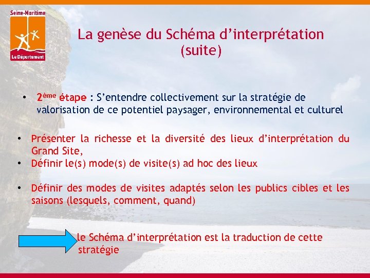 La genèse du Schéma d’interprétation (suite) • 2ème étape : S’entendre collectivement sur la