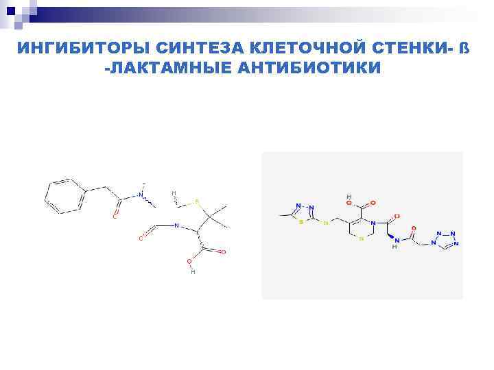 ИНГИБИТОРЫ СИНТЕЗА КЛЕТОЧНОЙ СТЕНКИ- ß -ЛАКТАМНЫЕ АНТИБИОТИКИ 