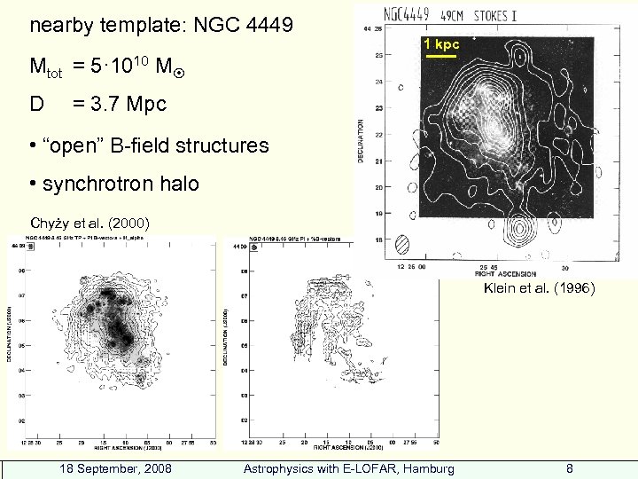 nearby template: NGC 4449 1 kpc Mtot = 5· 1010 M D = 3.