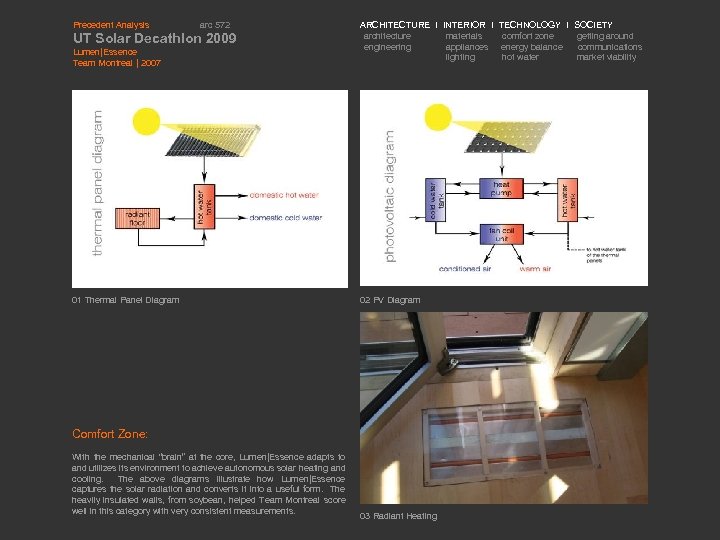 Precedent Analysis arc 572 UT Solar Decathlon 2009 Lumen|Essence Team Montreal | 2007 01