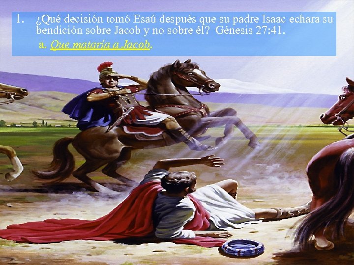 1. ¿Qué decisión tomó Esaú después que su padre Isaac echara su bendición sobre