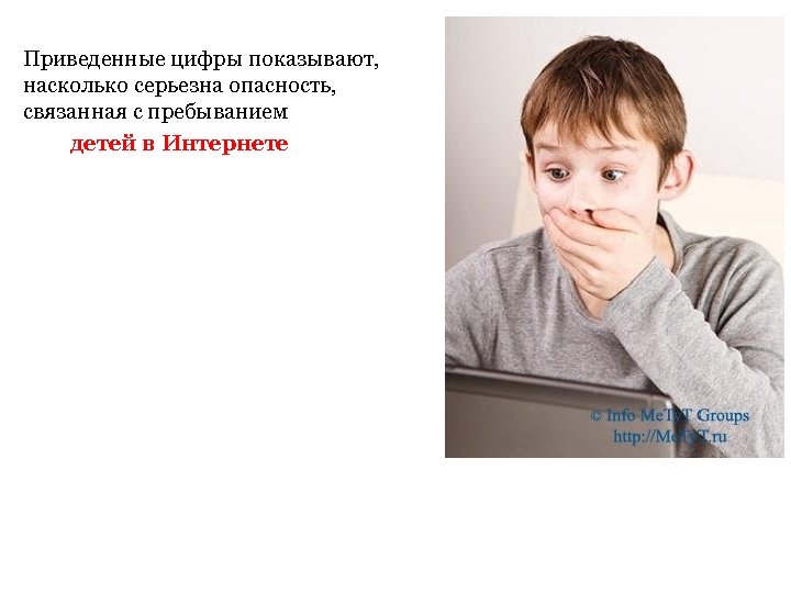 Приведенные цифры показывают, насколько серьезна опасность, связанная с пребыванием детей в Интернете 