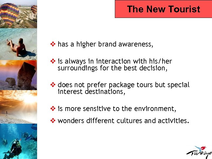 The New Tourist v has a higher brand awareness, v is always in interaction