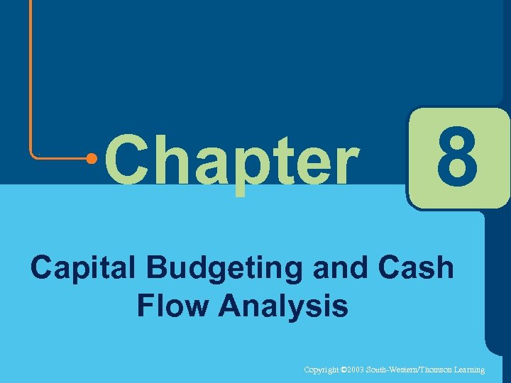 Chapter 8 Capital Budgeting and Cash Flow Analysis Copyright © 2003 South-Western/Thomson Learning 