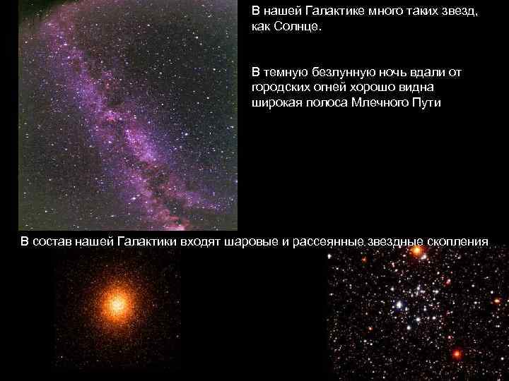 В нашей Галактике много таких звезд, как Солнце. В темную безлунную ночь вдали от