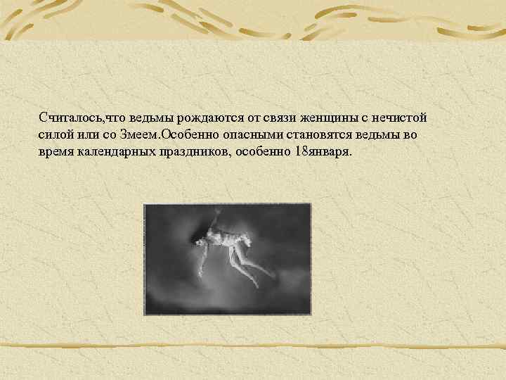 Считалось, что ведьмы рождаются от связи женщины с нечистой силой или со Змеем. Особенно