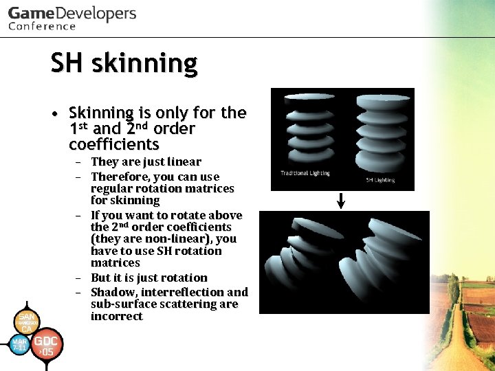 SH skinning • Skinning is only for the 1 st and 2 nd order