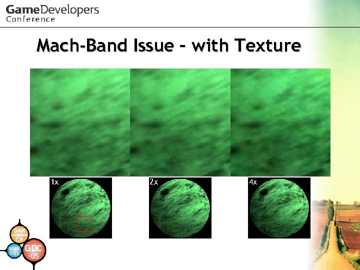 Mach-Band Issue – with Texture 1 x 2 x 4 x 