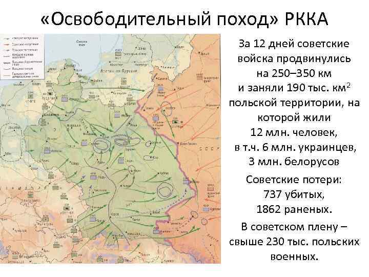  «Освободительный поход» РККА За 12 дней советские войска продвинулись на 250– 350 км