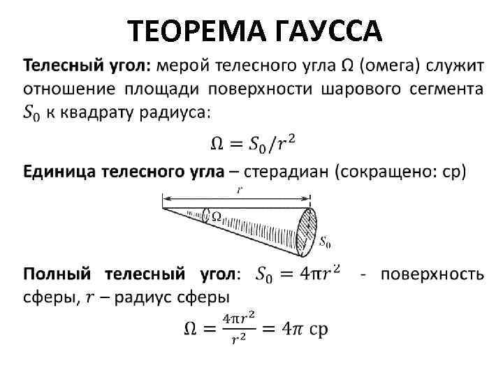 Единичный телесный угол. Телесный угол в теореме Гаусса. Телесный угол. Телесный угол оптика. Формула телесного угла физика.